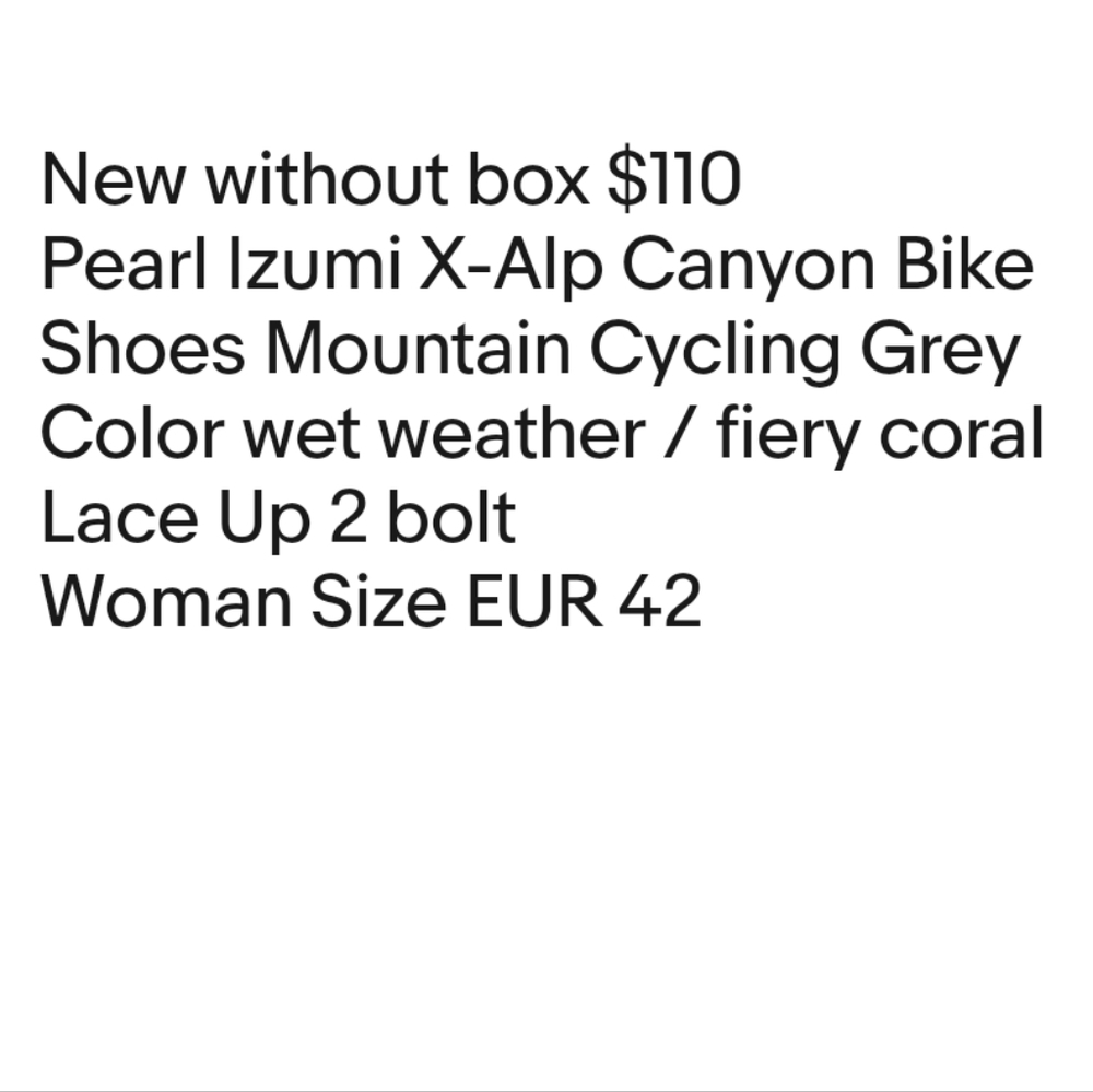 New Pearl Izumi X-Alp Canyon Bike Shoes Mountain Cycling Grey Woman 42 EUR - Picture 14 of 14